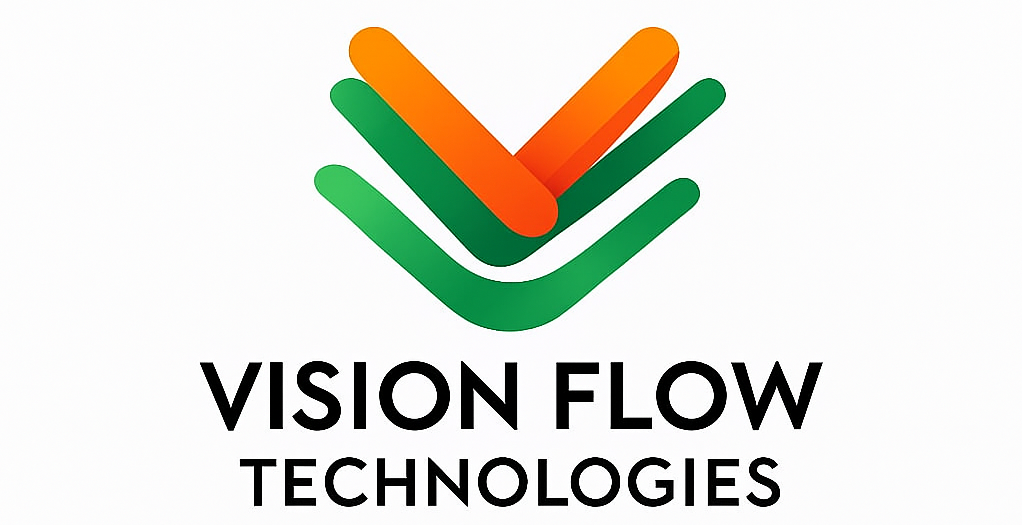 crop vision flow logo white background